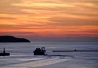 平良港の夕陽